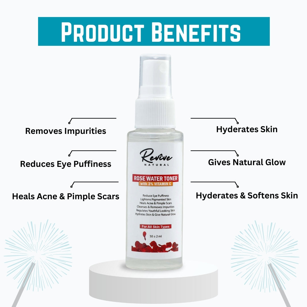 VitC-Rose Toner With 3% Vitamin C and Rose Water - 50 ML