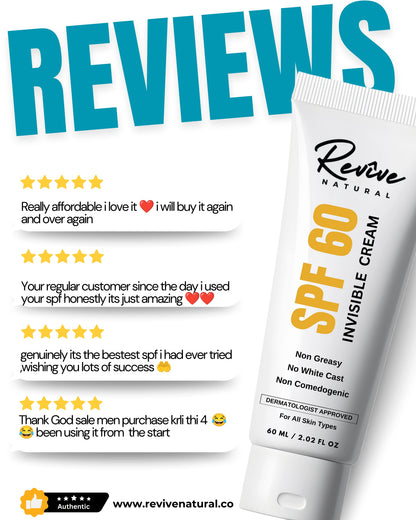 SPF 60 Invisible Sunscreen - For All Skin Types | PA+++